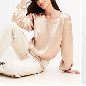 NWT Loft Gold Satin Top